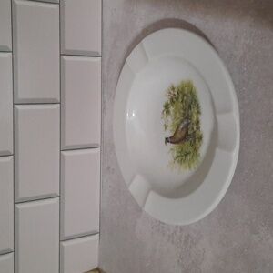 Vintage Porcelain Pheasant Design Ashtray